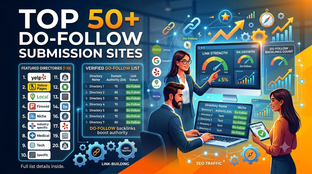Top 50+ Do-Follow Link For Directory Submission